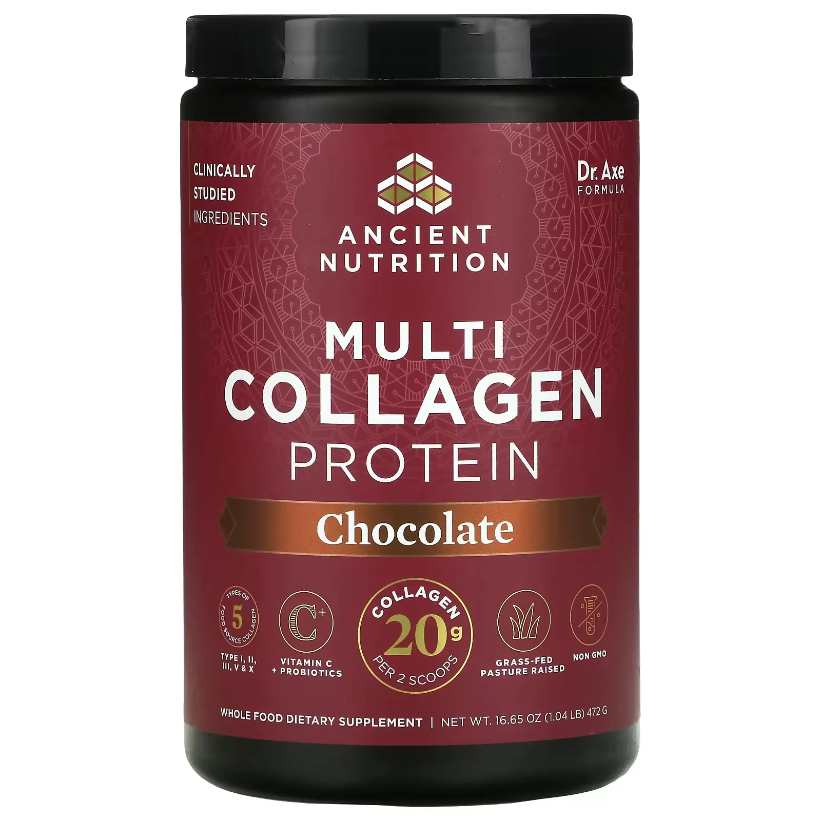 Multi Collagen Protein, Chocolate, 1.04 lb (472 g)