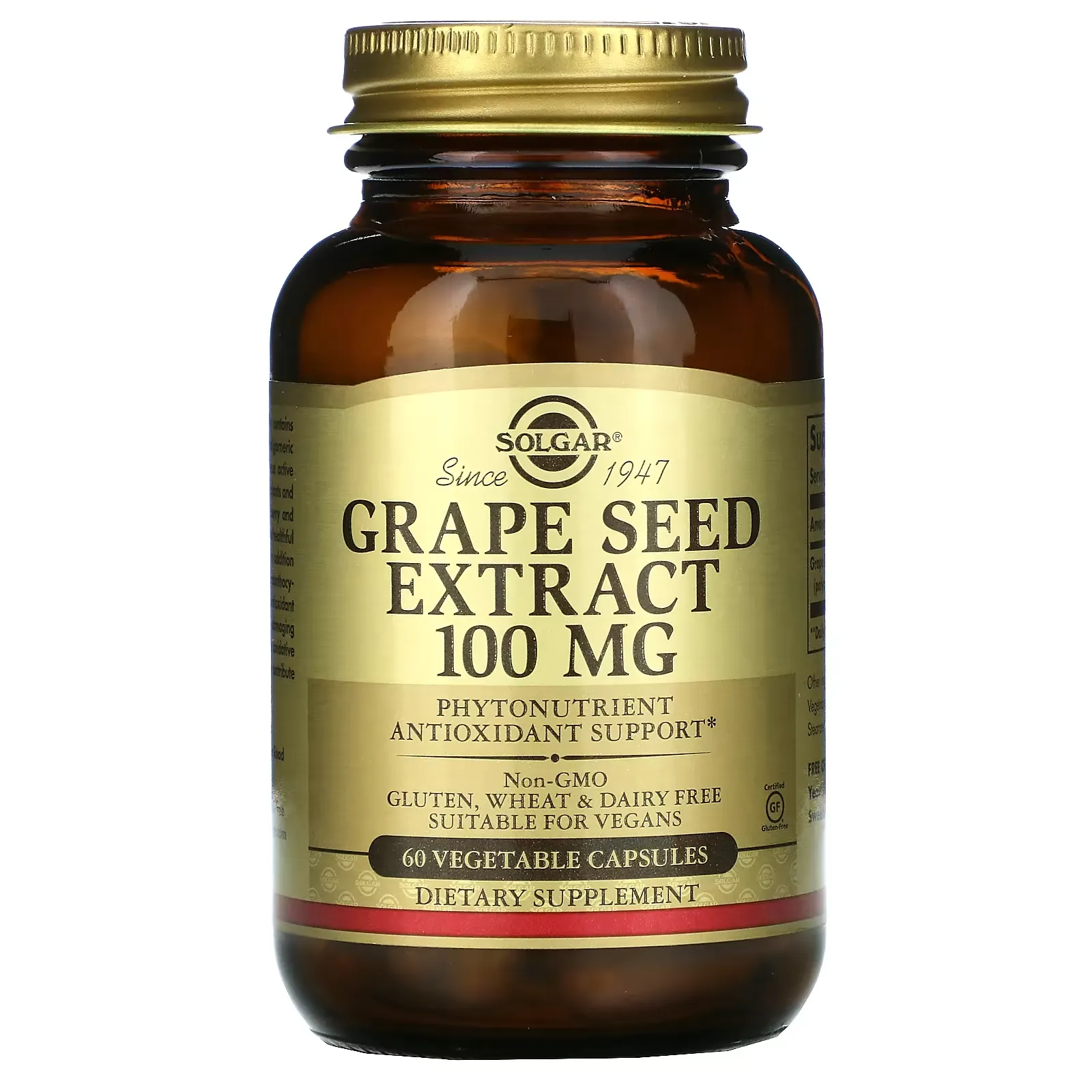 Grape Seed Extract, 100 mg, 60 Vegetable Capsules