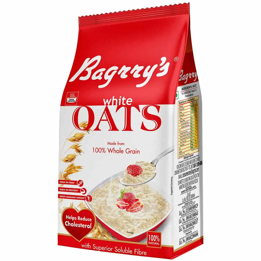 Bagrrys White Oats Pouch,  500 g  Unflavoured