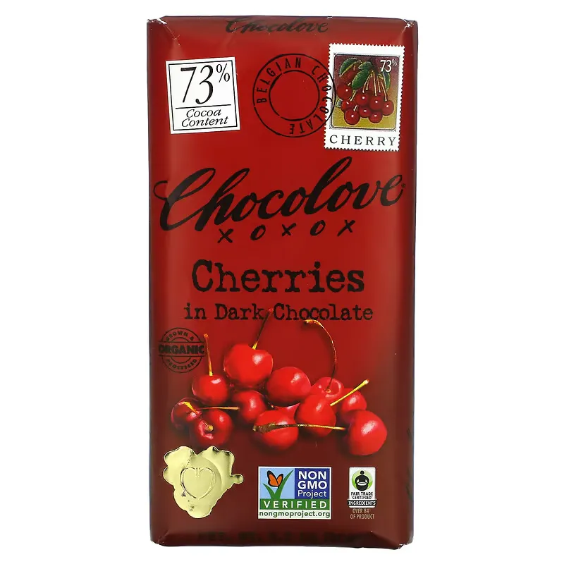 Cherries In Dark Chocolate, 73% Cocoa, 3.2 oz (90 g)