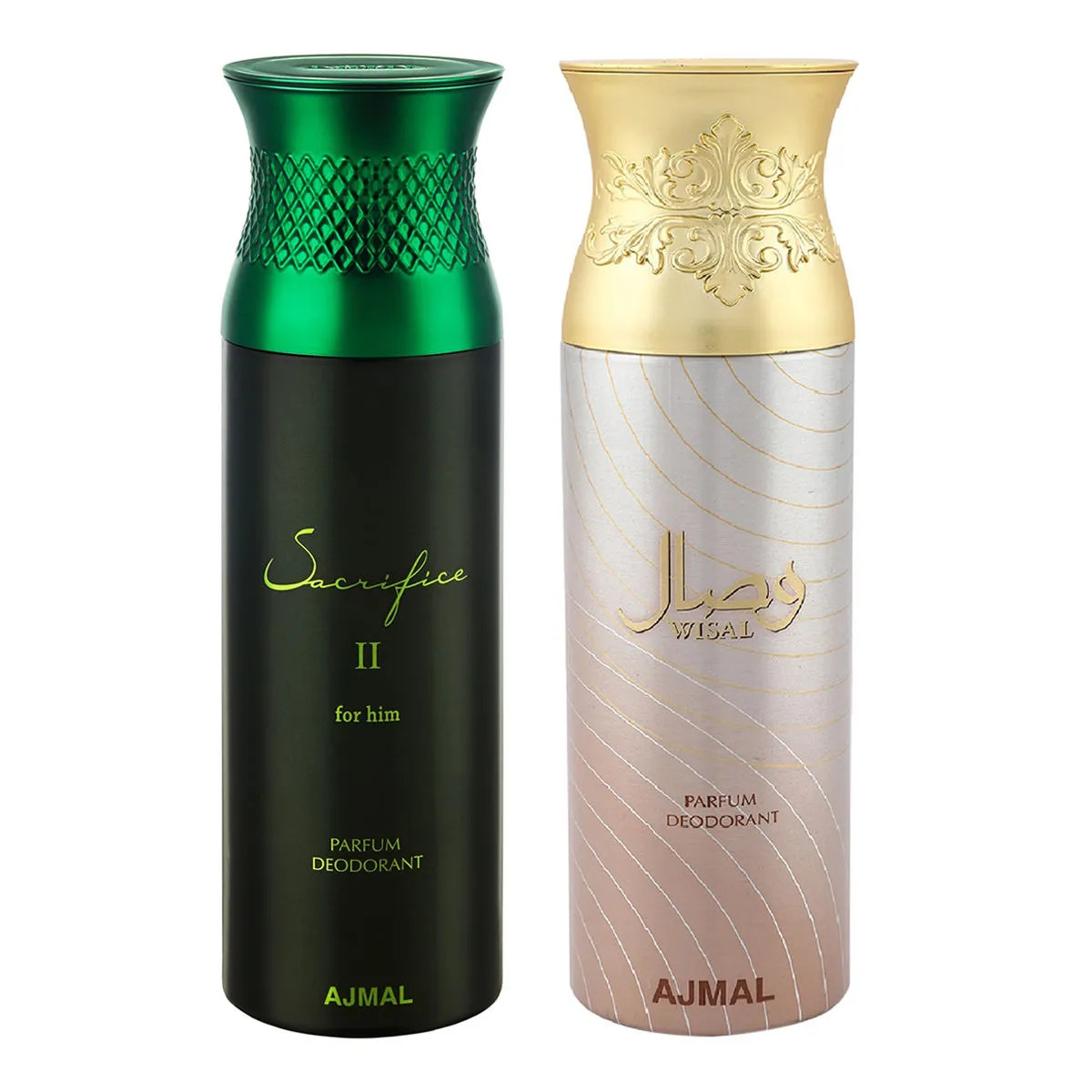 Ajmal Sacrifice & Wisal Parfum Deodorant Spray - Pack Of 2