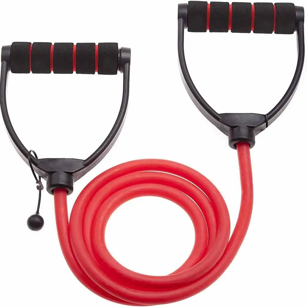 Love4ride Single Toning Tube with Adjustable D Handles,  Red & Black  Free Size