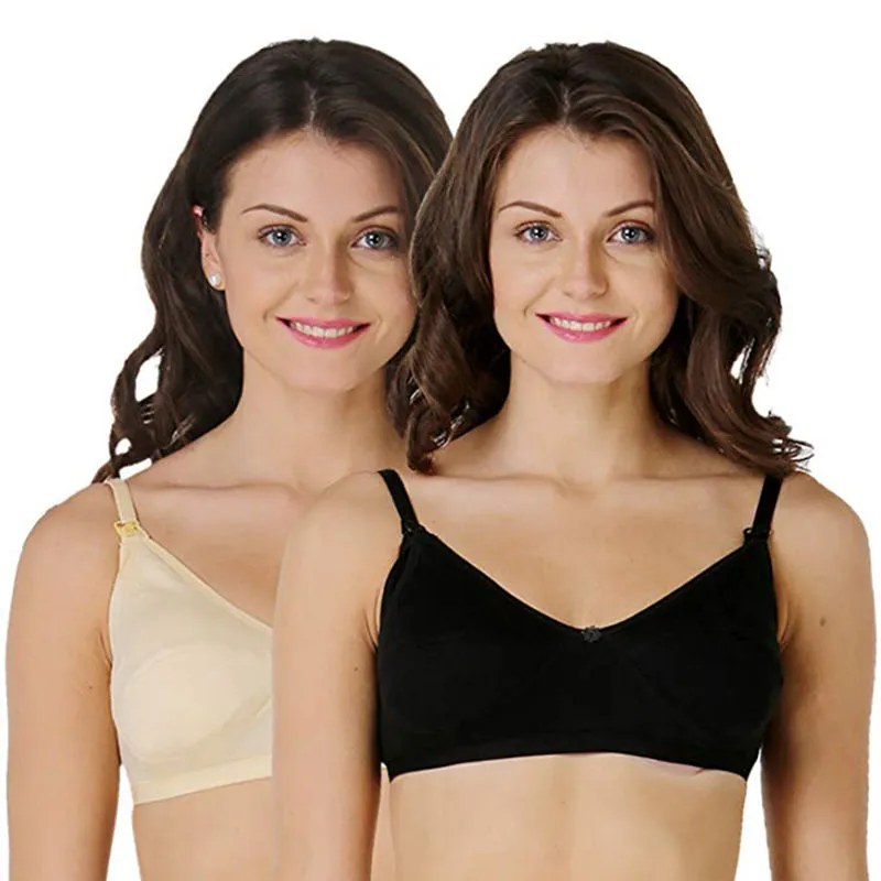 Morph Maternity Women's Leak Proof Feeding Bra- Pack of 2 - Multi-Color