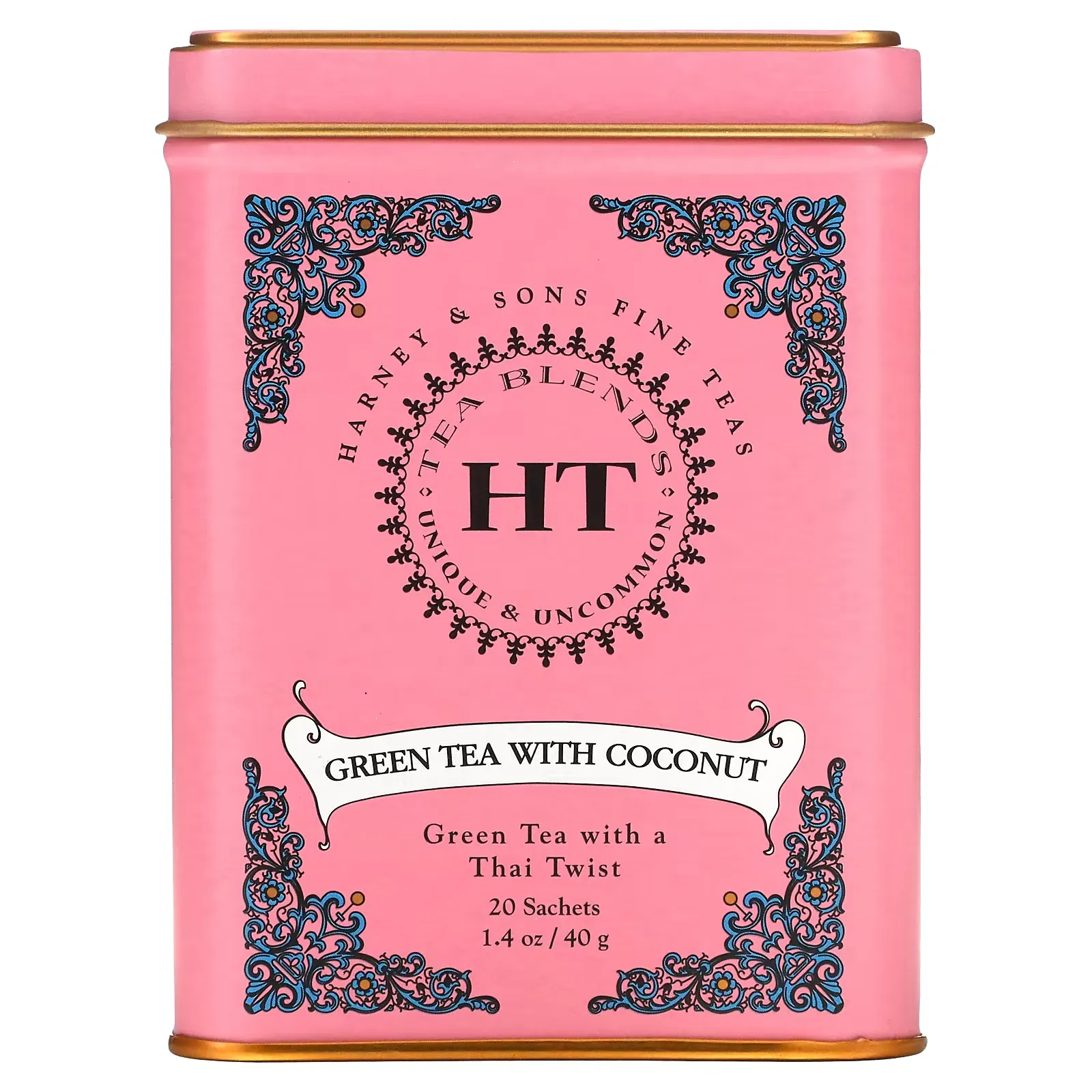 HT Tea Blend, Green Tea with Coconut, 20 Tea Sachets, 1.4 oz (40 g)