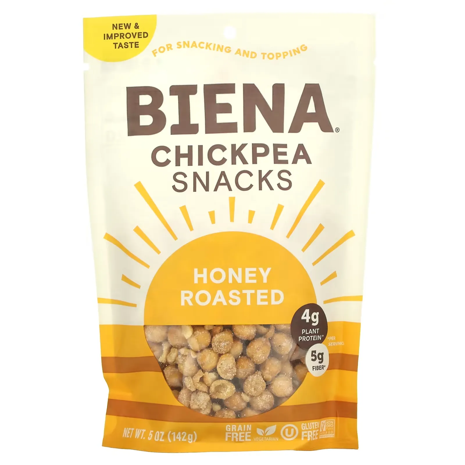 Chickpea Snacks, Honey Roasted, 5 oz (142 g)