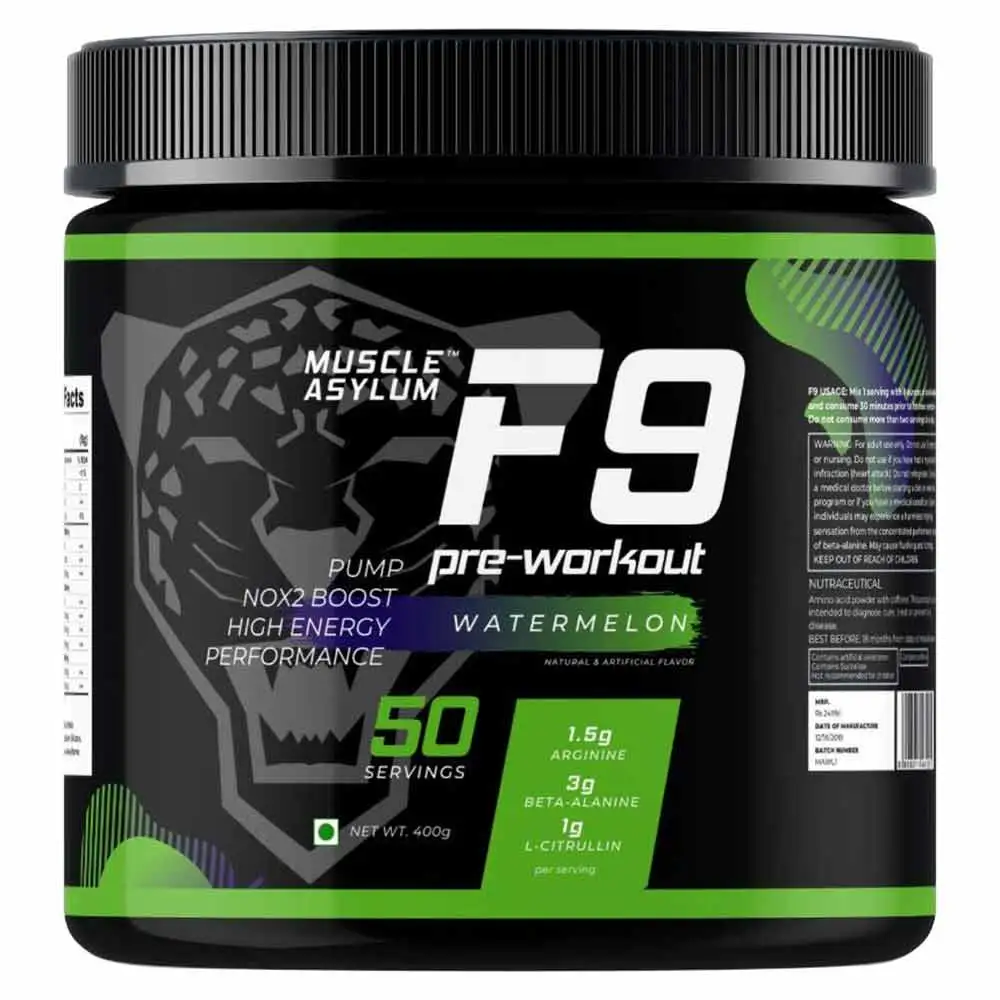 Muscle Asylum F9 Pre-Workout,  0.88 lb  Watermelon