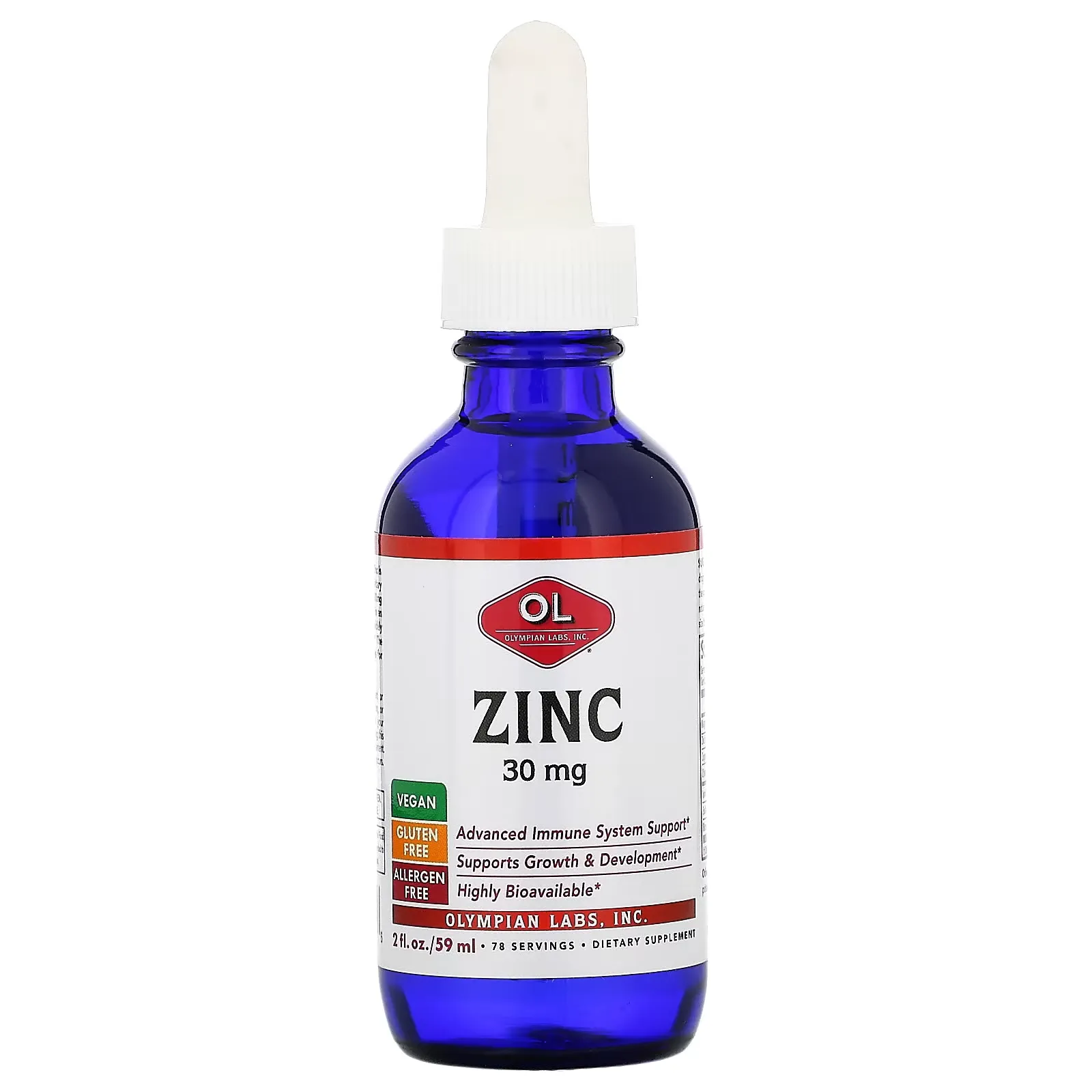 Zinc, 30 mg,  2 fl oz (59 ml)