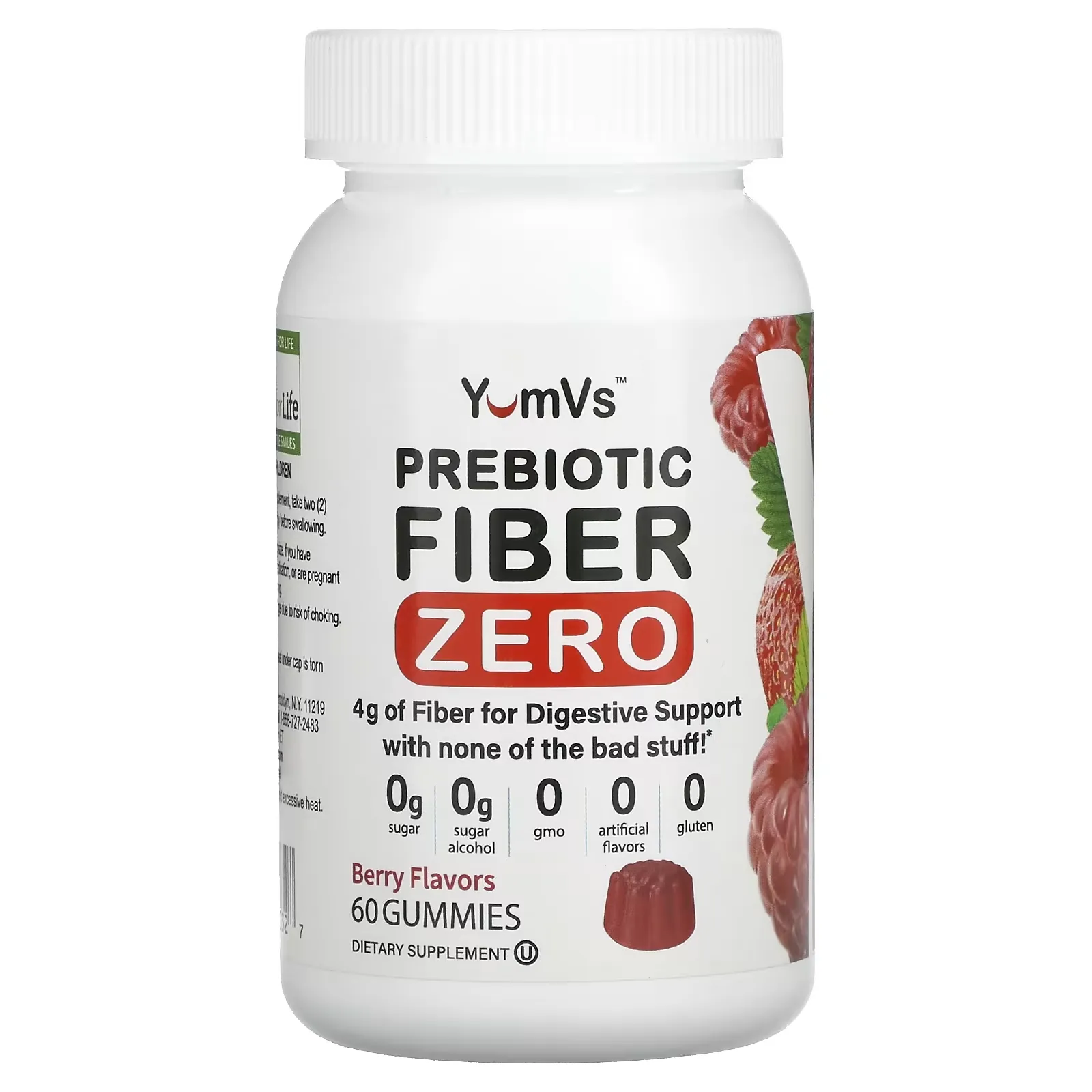 Prebiotic Fiber Zero, Berry, 2 g, 60 Gummies