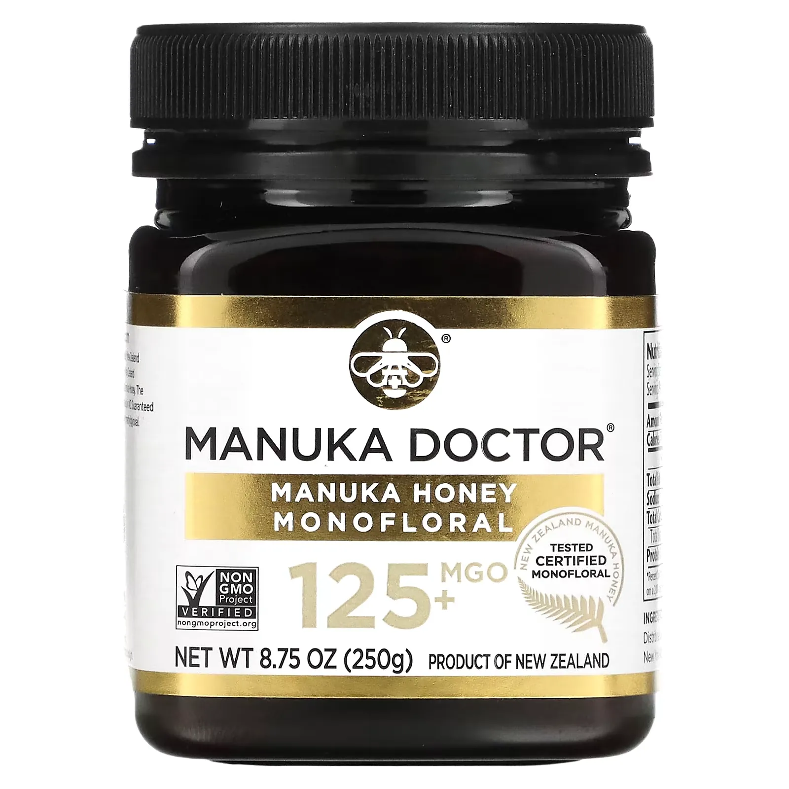 Manuka Honey Monofloral, MGO 125+, 8.75 oz (250 g)