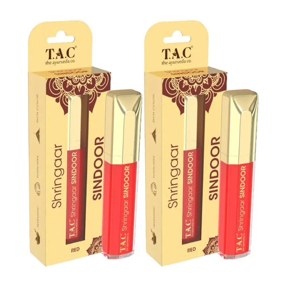 TAC - The Ayurveda Co. 100% Natural Herbal Liquid Sindoor- Long Lasting - Pack Of 2