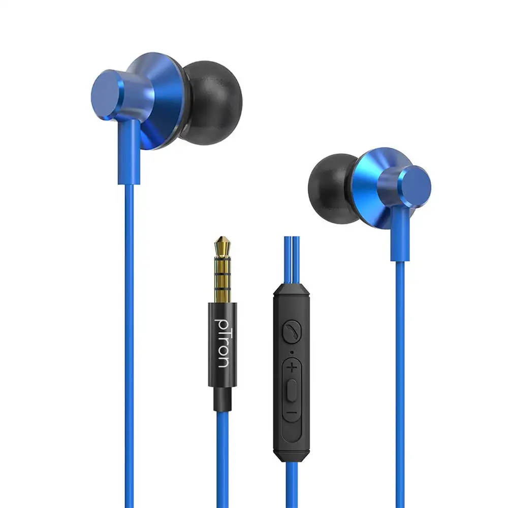 Ptron Pride Lite HBE Wired Earphones,  Blue