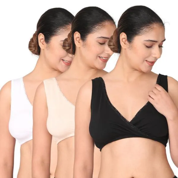 Morph Maternity Pack Of 3 Sleep Nursing Bras - Multi-Color