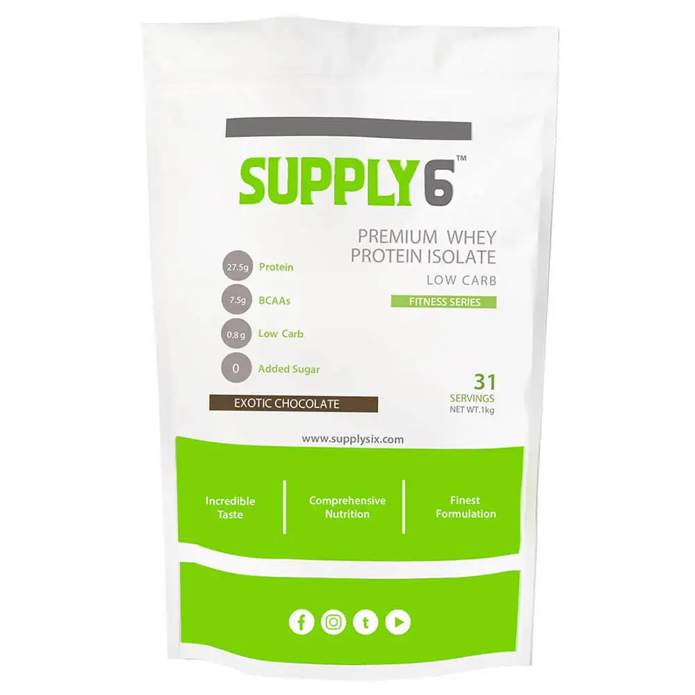 Supply6 Premium Whey Protein Isolate,  2.2 lb  Exotic Chocolate