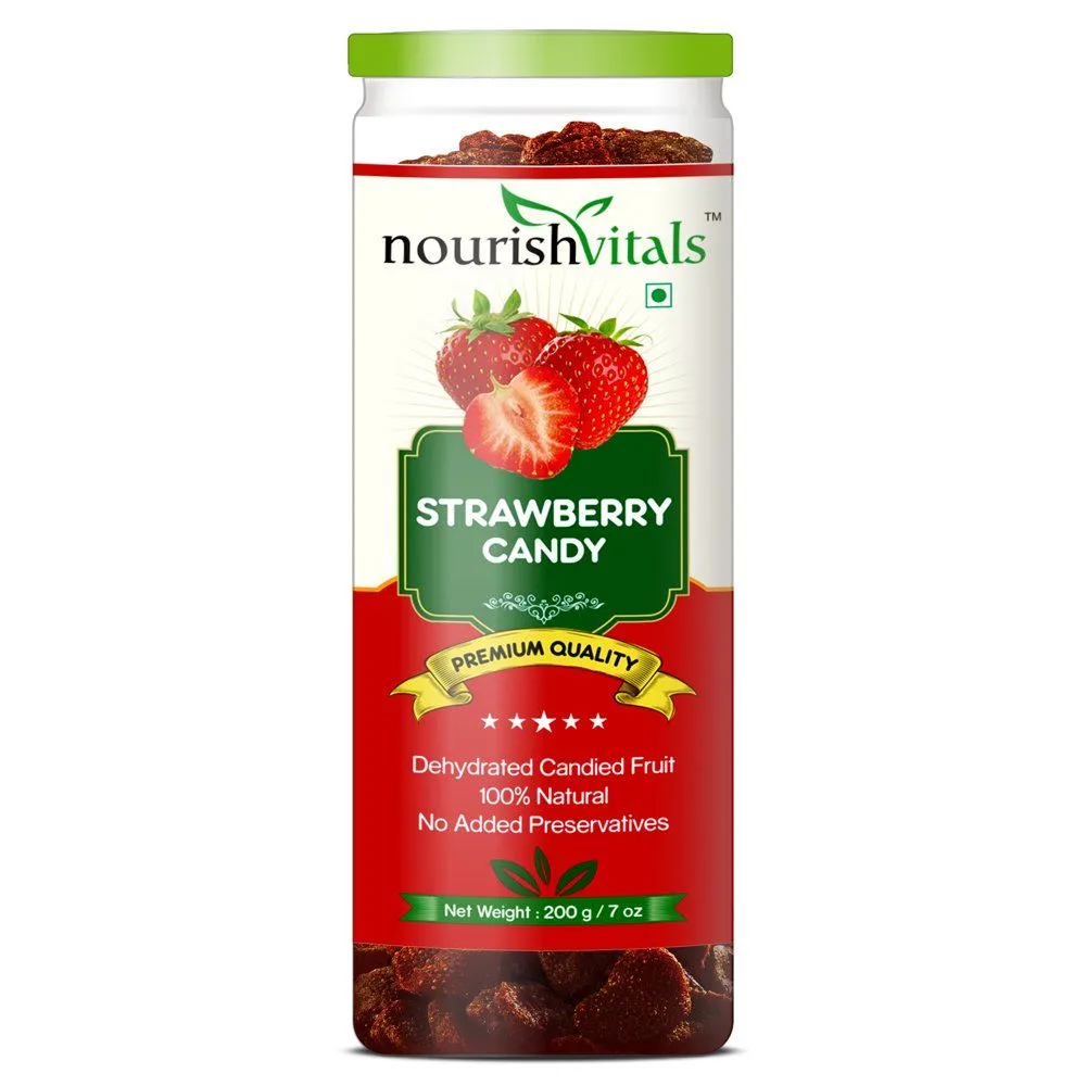 Nourish Vitals Strawberry Dried Fruit (Dehydrated Fruits)