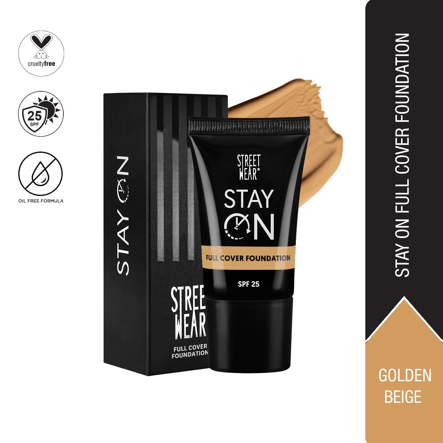 Street Wear Stay On Full Cover Foundation - Golden Beige