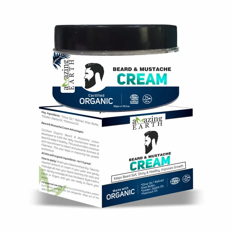 AMAzing EARTH Beard And Mustache Cream For Men