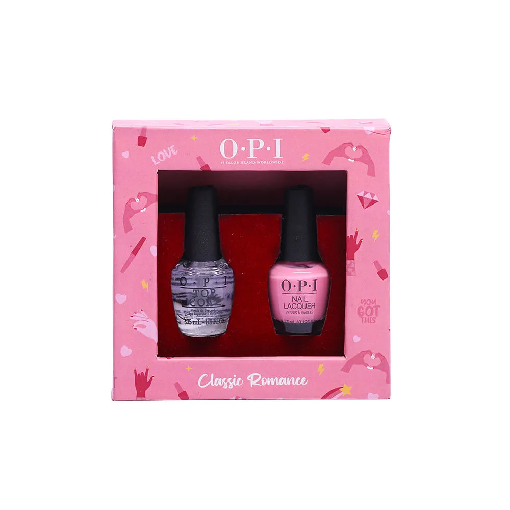 O.P.I Mini Combo Classic Romance with Kiss Me I'm Brazilian & Rapidry Top Coat