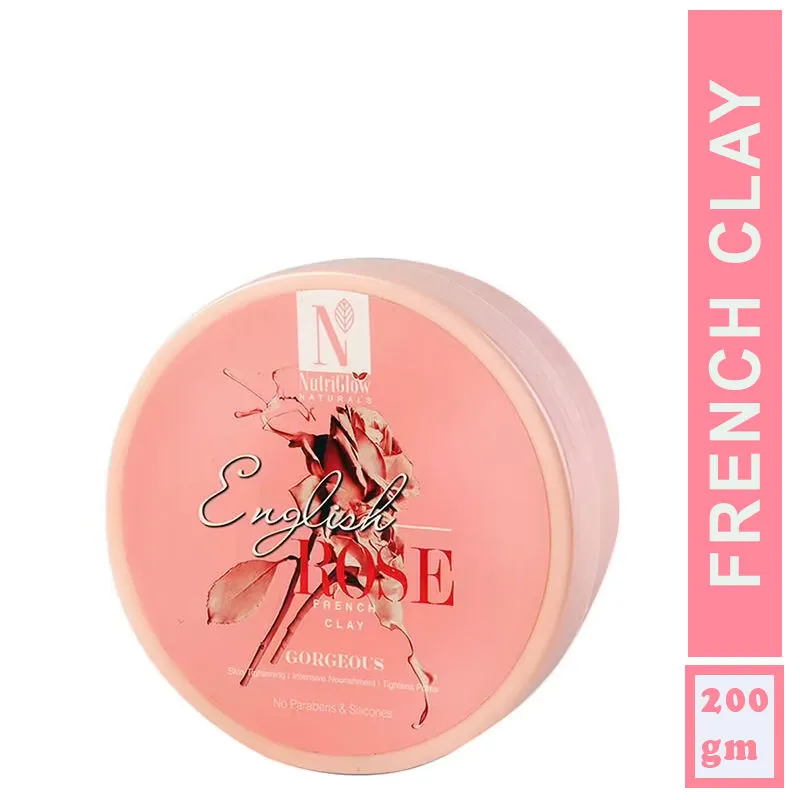 NutriGlow NATURAL'S English Rose French Clay For Skin Tightening