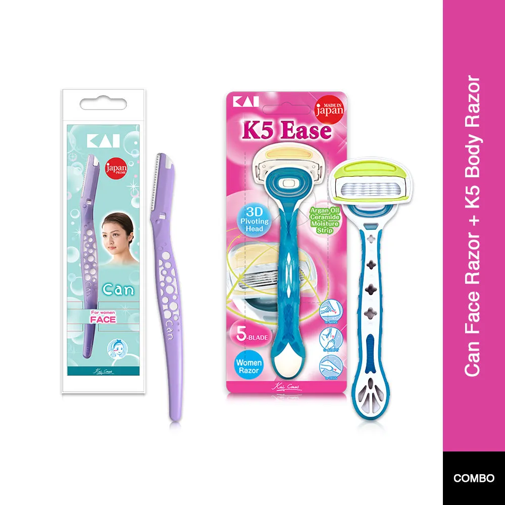 Kai Slim Can Face Razor + K5 Body Razor Combo For Women