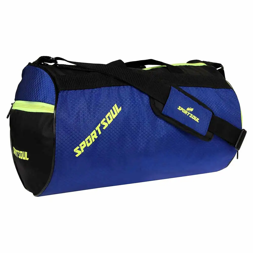 SportSoul Gym Bag with Shoe Pocket,  Navy Blue & Black