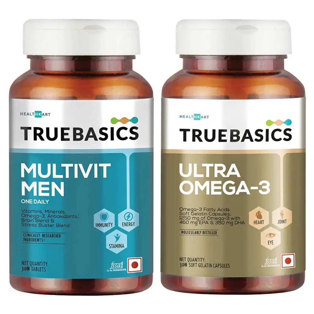 TrueBasics Multivit Men with Ultra Omega 3,  2 Piece(s)/Pack  Unflavoured