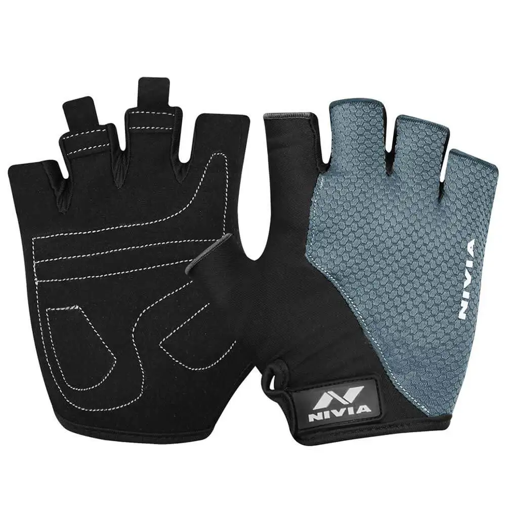 Nivia Coral Sports Gloves,  Black/Grey  Large