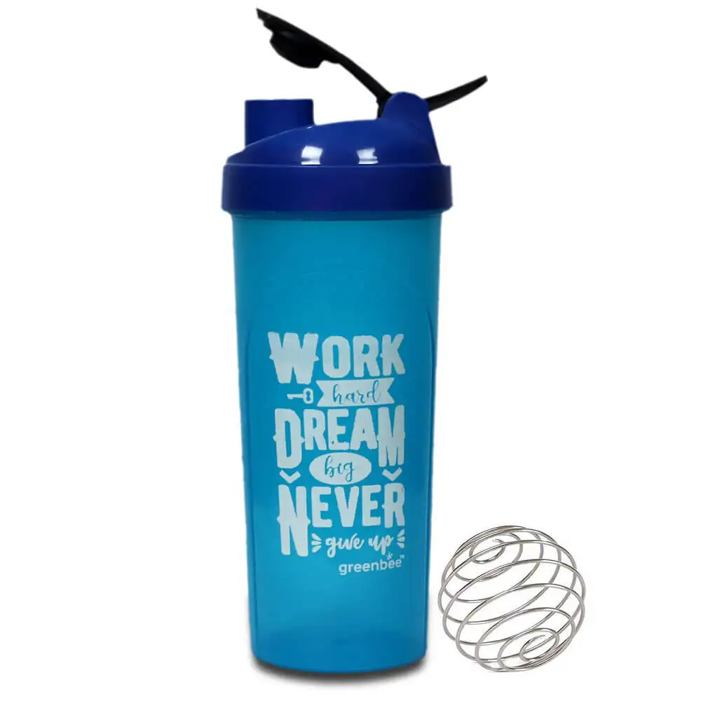 Greenbee Work Dream Never Protein Shaker,  Blue with Dark Blue Cap  700 ml