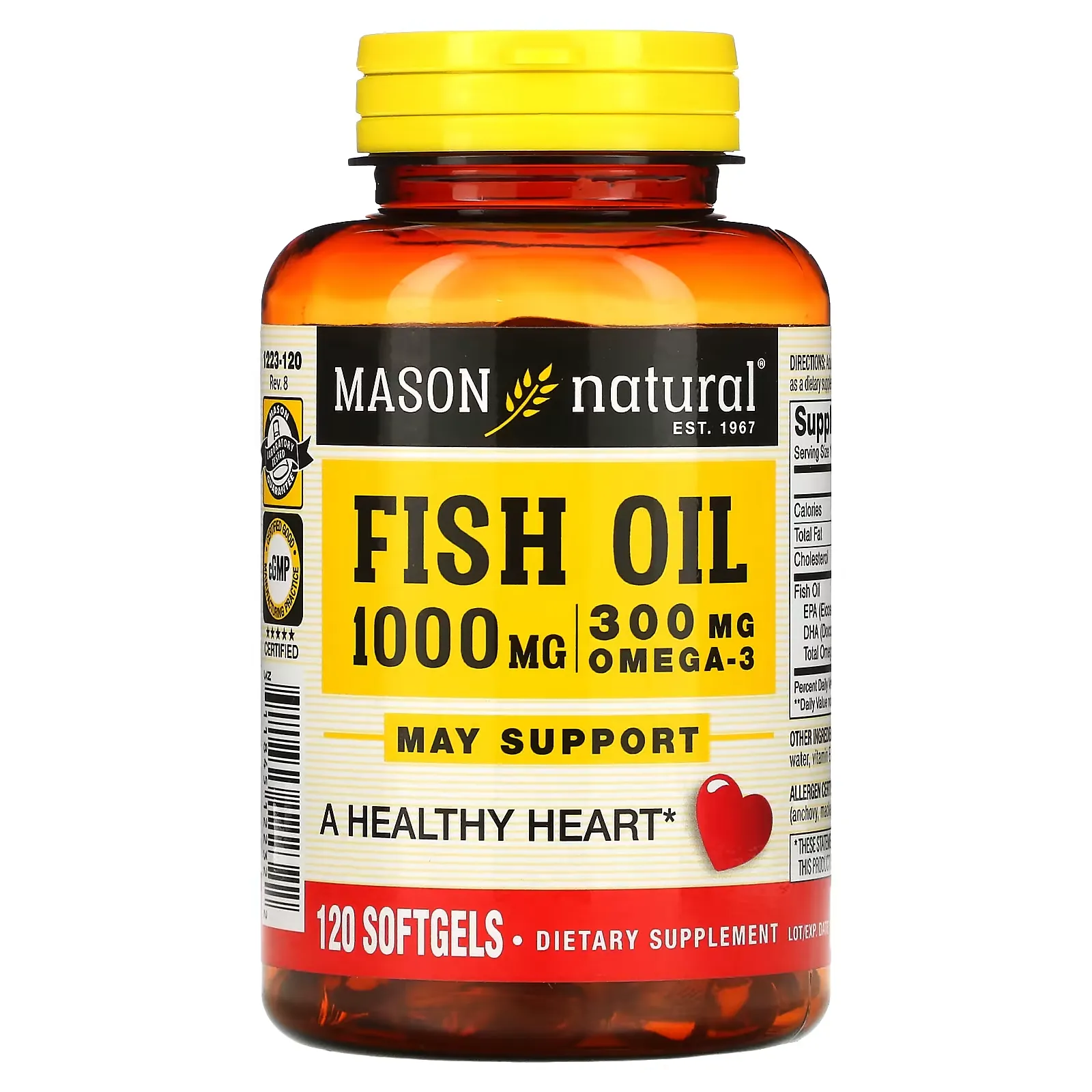 Fish Oil, 1,000 mg, 120 Softgels