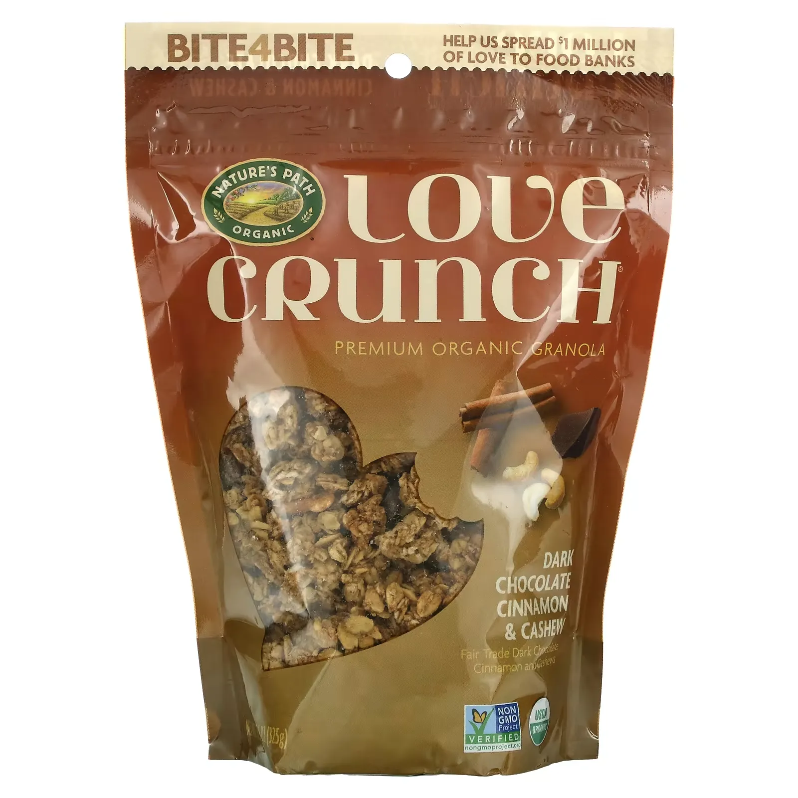 Organic, Love Crunch, Dark Chocolate Cinnamon & Cashew, 11.5 oz (325 g)