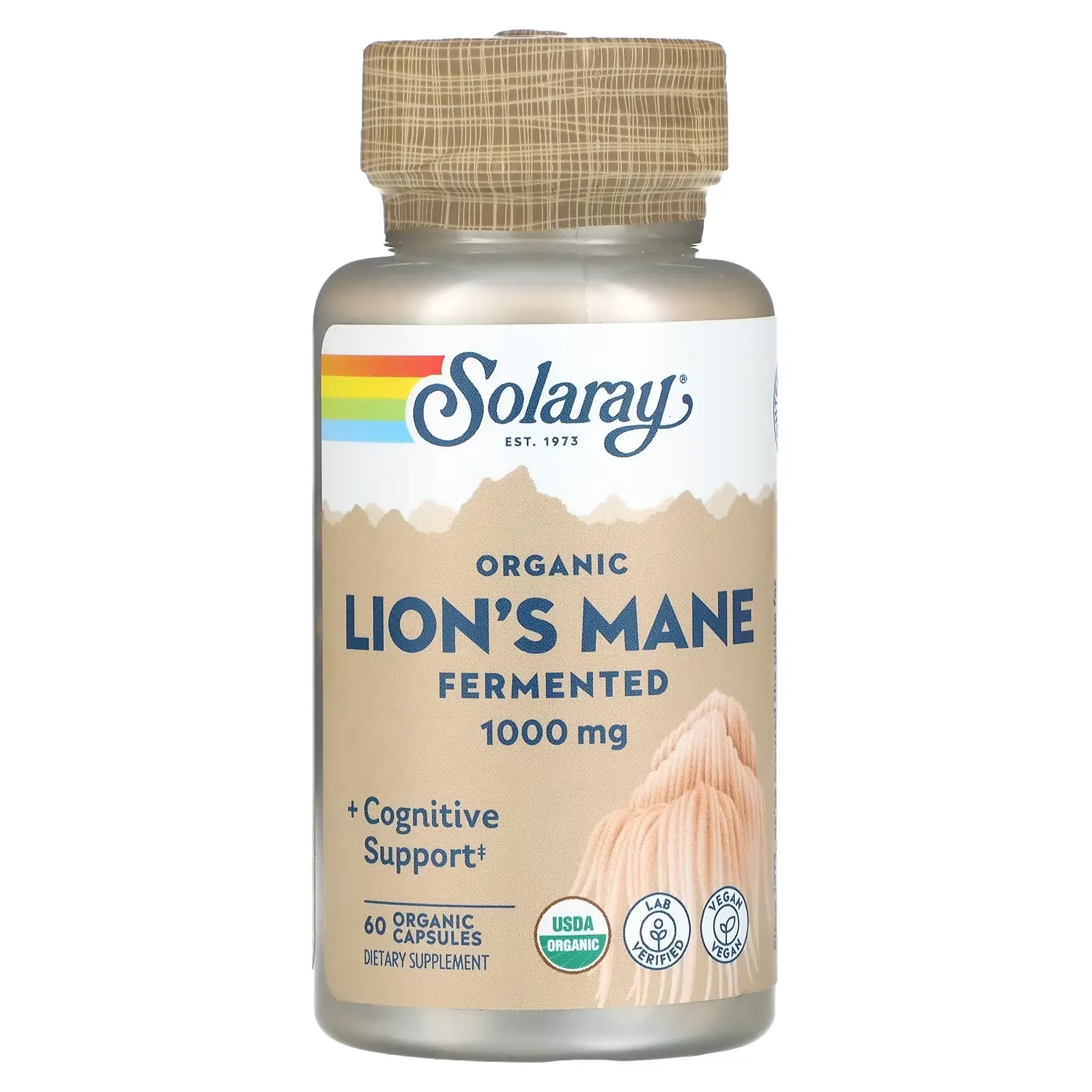 Organic Fermented Lion's Mane, 500 mg,  60 Organic Capsules