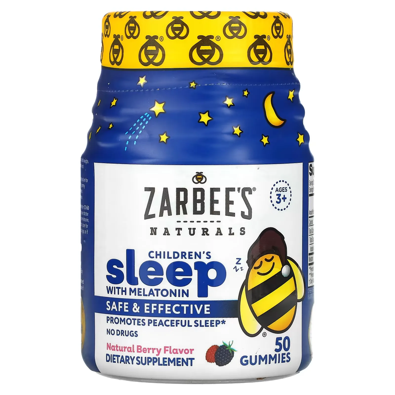 Children's Sleep with Melatonin, Ages 3+, Natural Berry, 50 Gummies