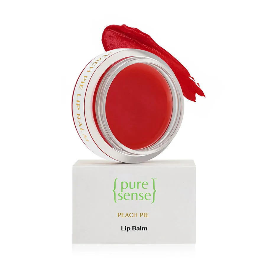 PureSense Peach Pie Lip Balm for Dry & Chapped Lips with Vitamin A&E