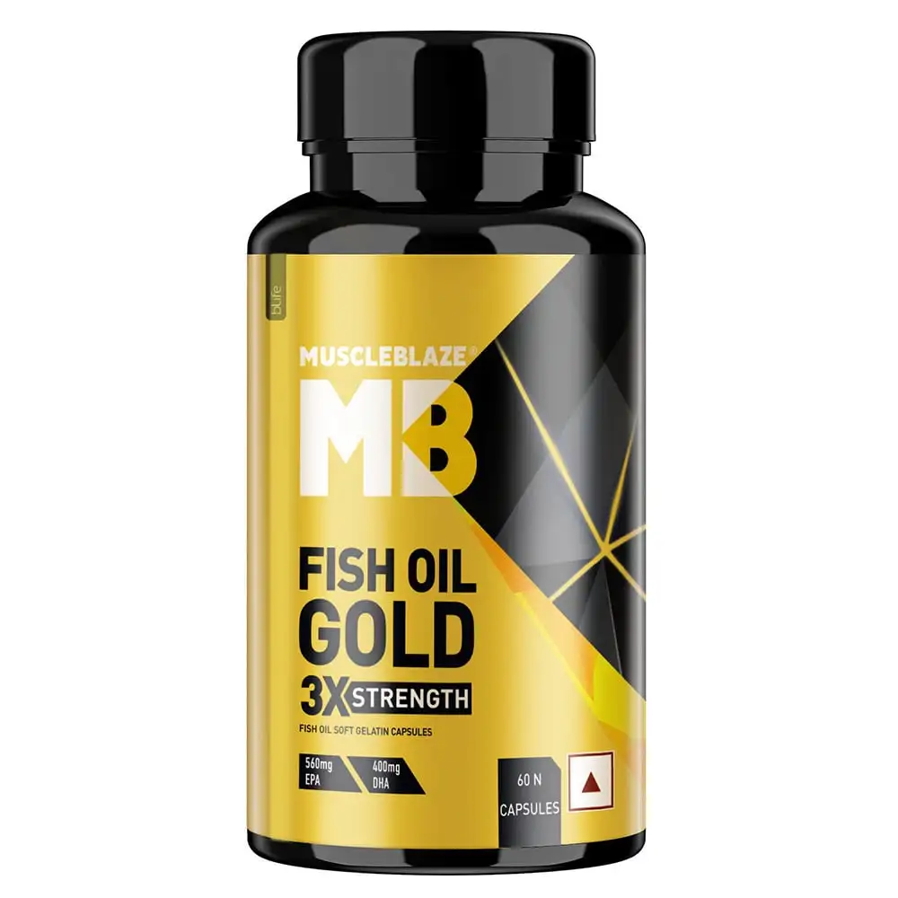 MuscleBlaze Fish Oil Gold with Higher Strength EPA & DHA,  60 capsules