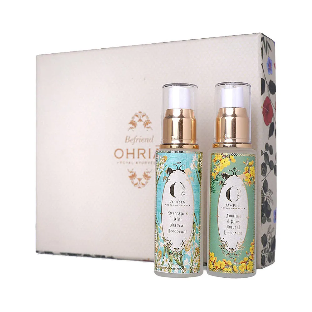 Ohria Ayurveda Sugandham - The Fragrance Box (Raatrani & Mint + Amaltas & Khus Deodarant)