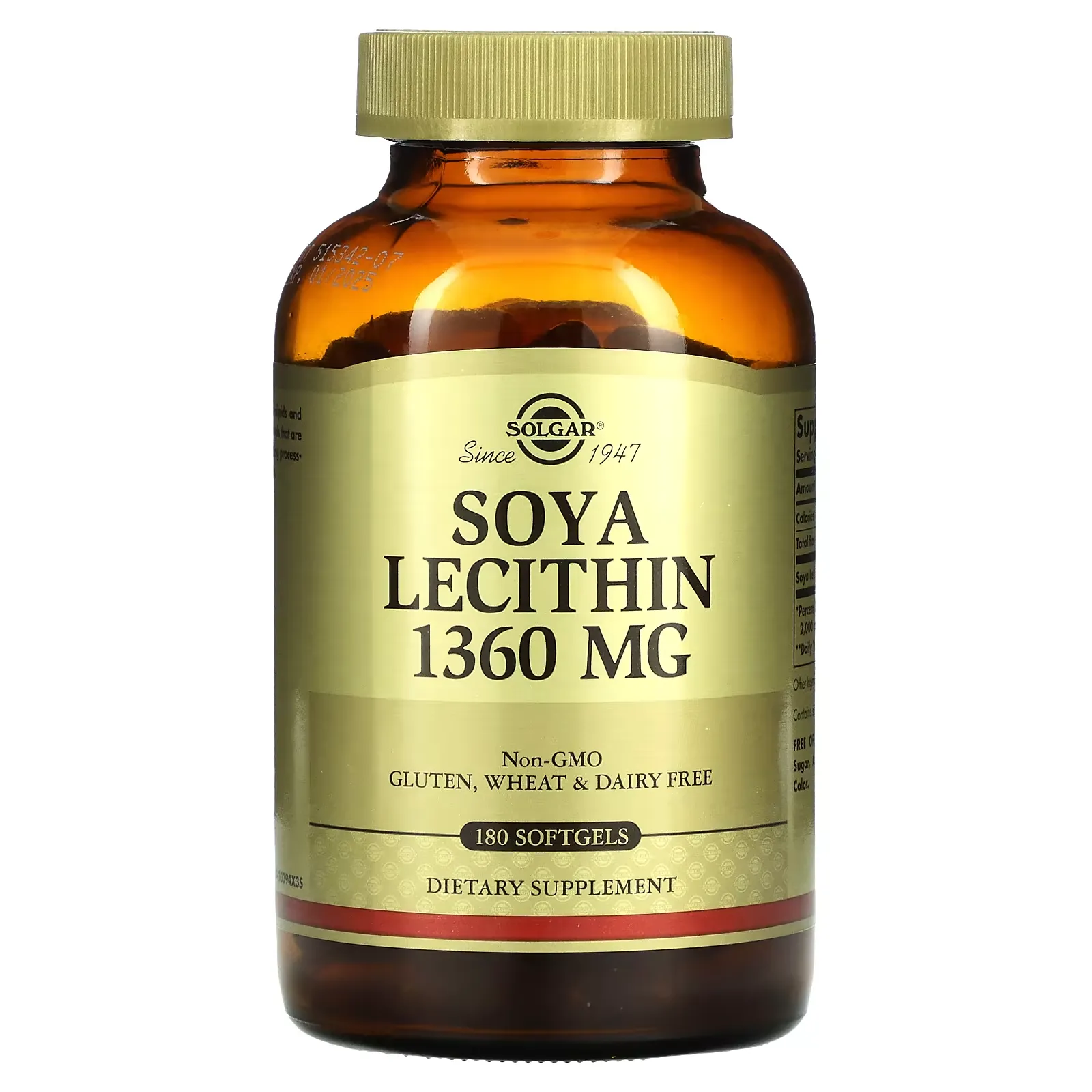 Soya Lecithin, 1360 mg , 180 Softgels