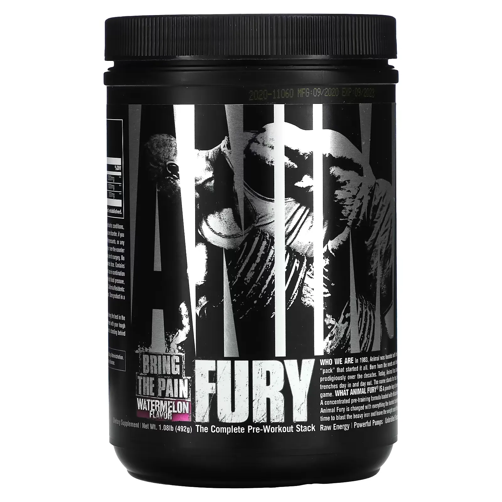 Animal Fury, The Complete Pre-Workout Stack, Watermelon, 1.08 lb (492 g)