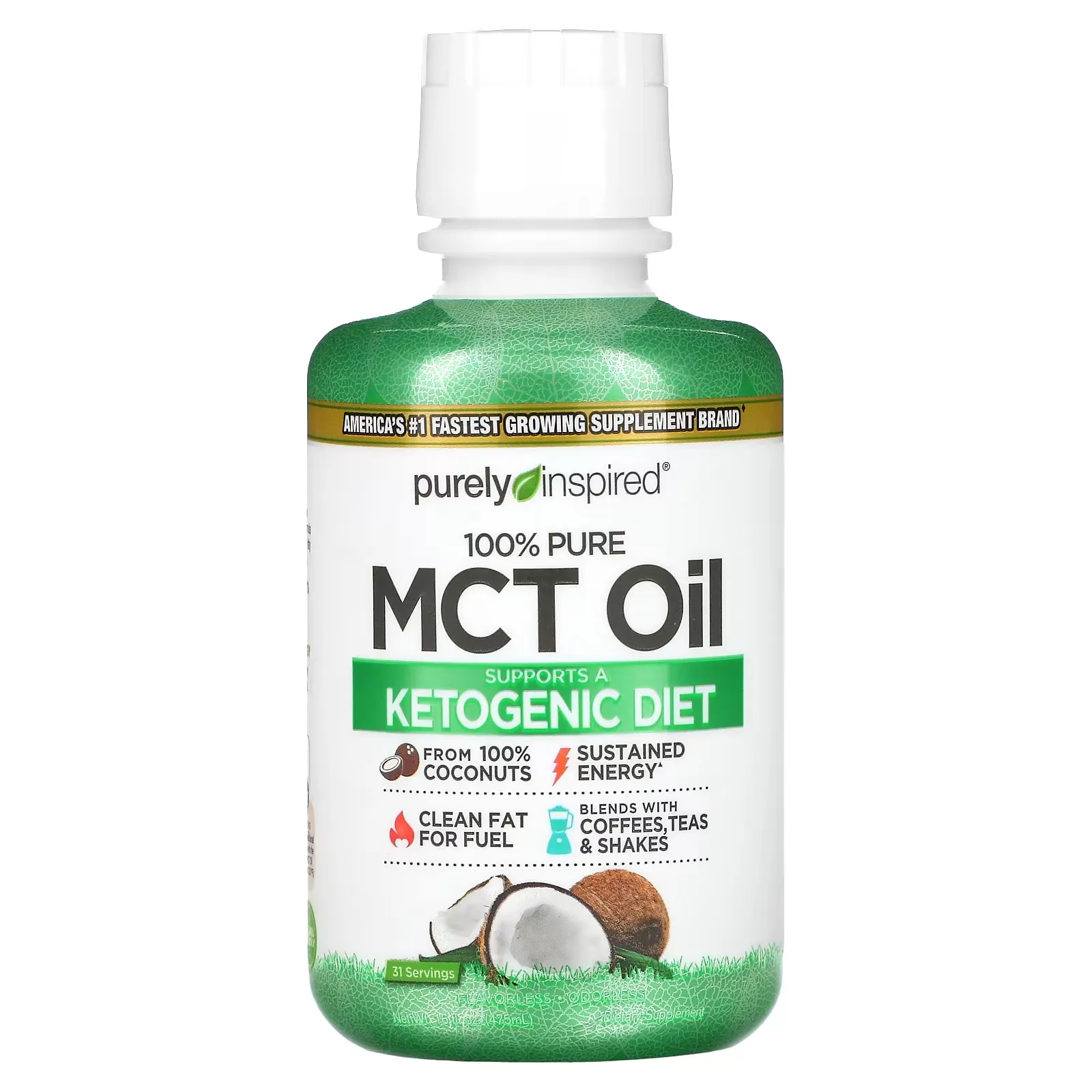 100% Pure MCT Oil, 16 fl oz (475 ml)