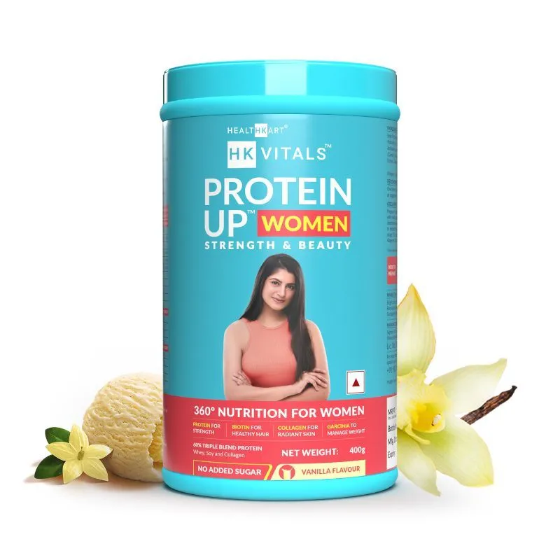 Healthkart Hk Vitals Proteinup Women With Soy Whey Protein Collagen (Vanilla)