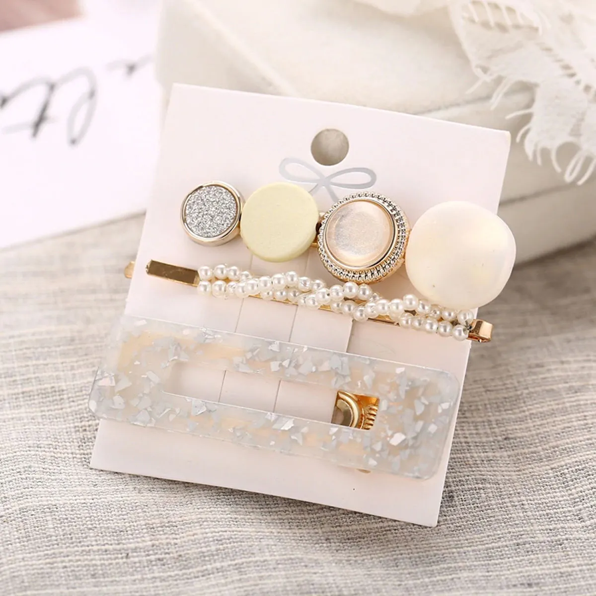 Jewels Galaxy Stylish Pearl Gold Plated Hairclips