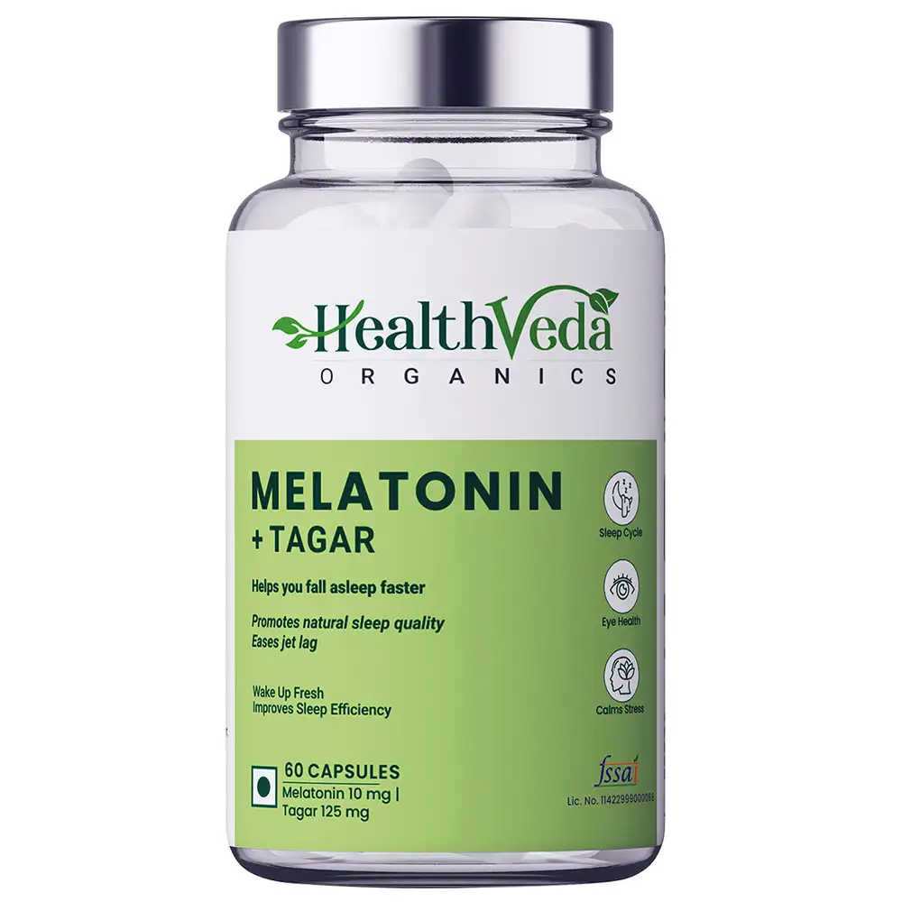 Health Veda Organics Melatonin,  60 veggie capsule(s)  Unflavoured