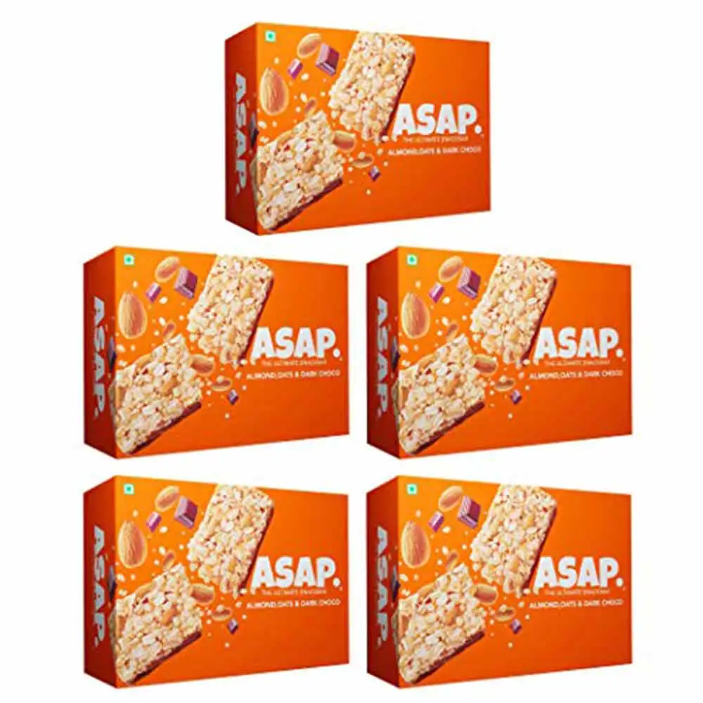 ASAP Healthy Granola Bars,  6 bar(s)  Almond Oats & Dark Choco, Pack of 5