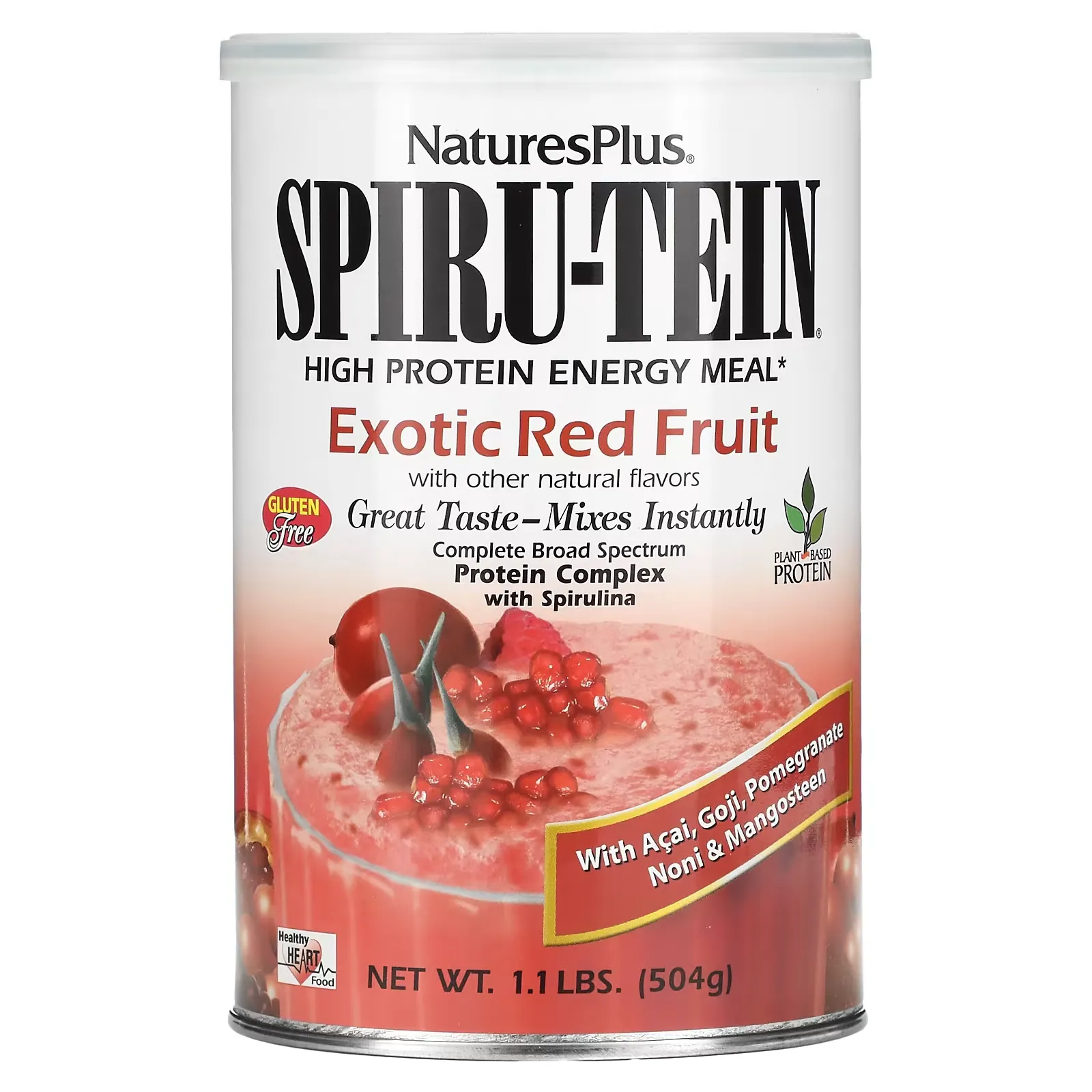 Spiru-Tein, High Protein Energy Meal, Exotic Red Fruit, 1.1 lbs (504 g)