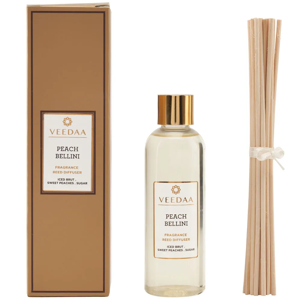 Veedaa Candles Peach Bellini Diffuser Oil Refill & Reeds Set