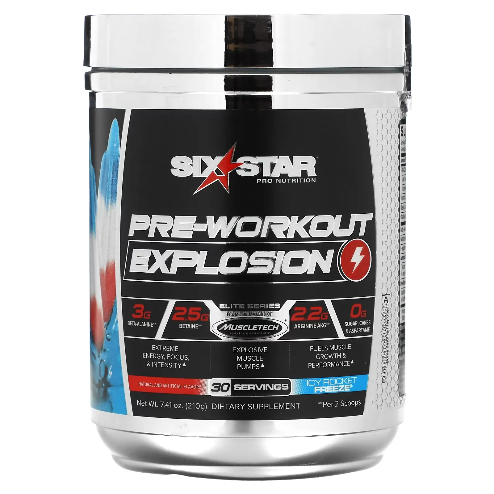 Elite Series, Pre-Workout Explosion, Icy Rocket Freeze, 7.41 oz (210 g)