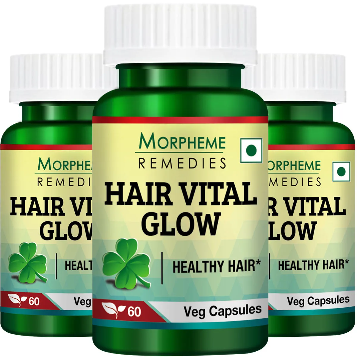 Morpheme Hair Vital Glow - 60 Veg Caps (3 Bottles)