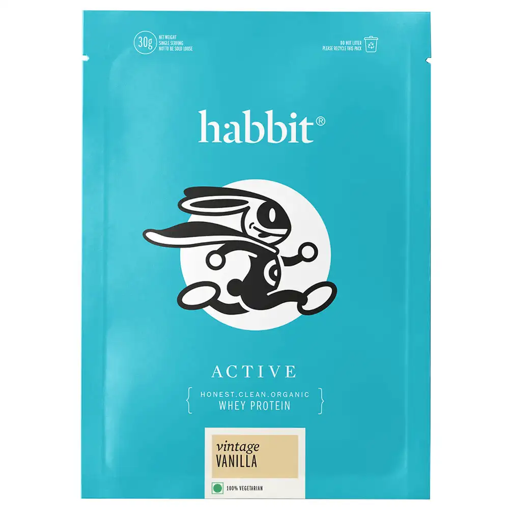 Habbit Active Whey Protein Blend,  1.98 lb  30 Servings, Vintage Vanilla