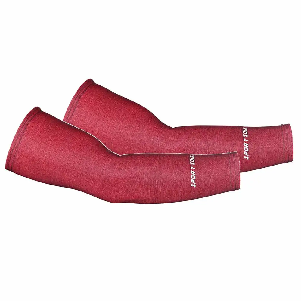 SportSoul Compression Arm Sleeves,  Red Melange  Small