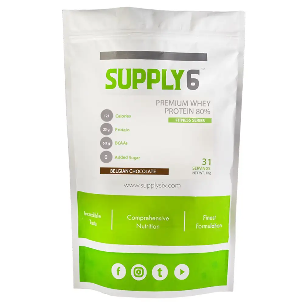 Supply6 Premium Whey protein 80%,  2.2 lb  Belgian Chocolate