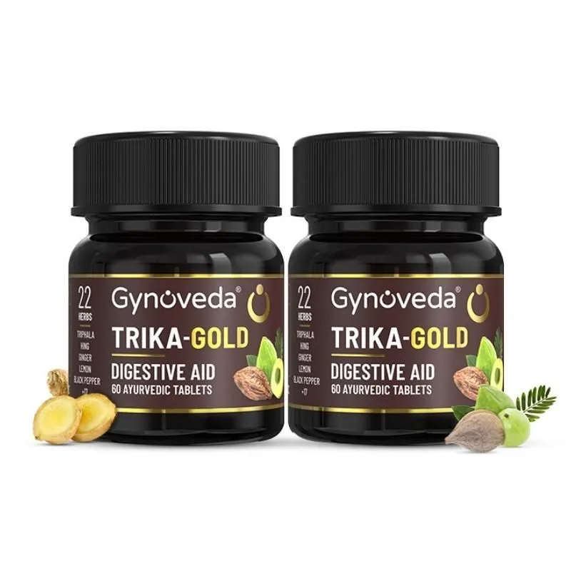 Gynoveda Trika Gold Triphala Ayurvedic Tablets For Digestion - Pack Of 2