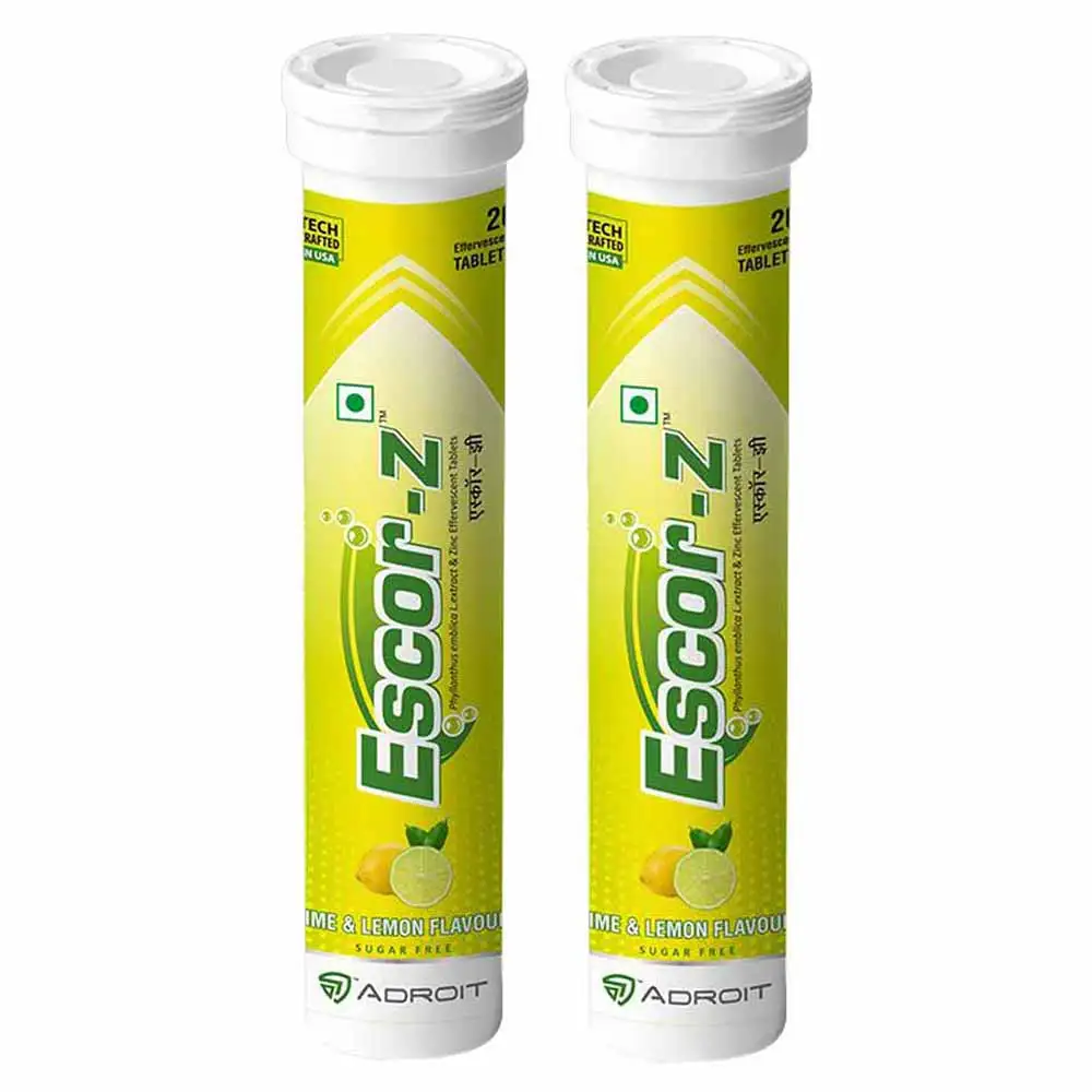 Escor-Z Effervescent,  20 tablet(s)  Lime and Lemon Pack of 2